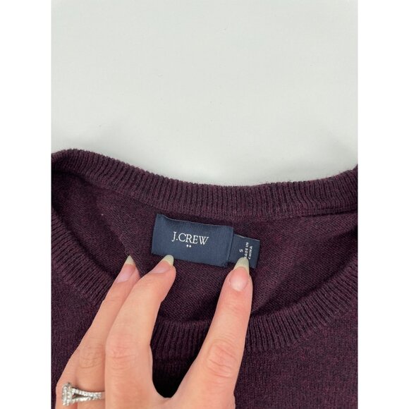 J.Crew Factory Mens Small Merino Wool Cotton Blend Sweater Crewneck Knit Purple - Picture 3 of 8